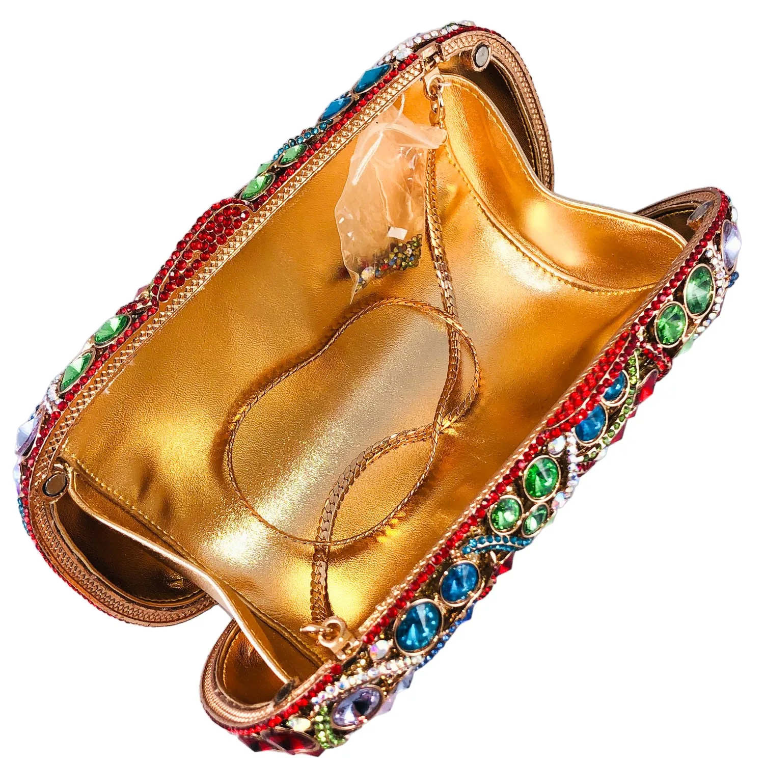 ブティック・デ・FGG カラフルな女性用イブニングバッグとクラッチ、パーティー用ハードケースクリスタルクラッチバッグ、キラキラ輝くラインストーンクラッチバッグ