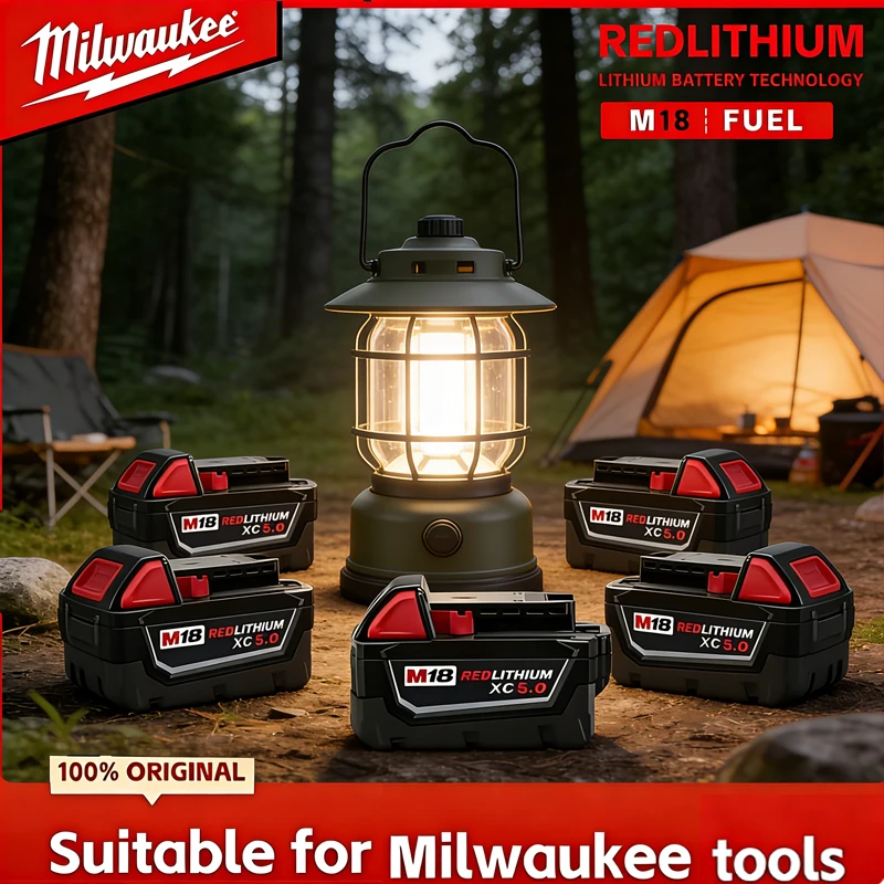 

Аккумулятор Milwaukee M18 5.0Ач 6.0Ач High Output, литий-ионный, 18В, перезаряжаемый, для беспроводных электроинструментов Milwaukee M18