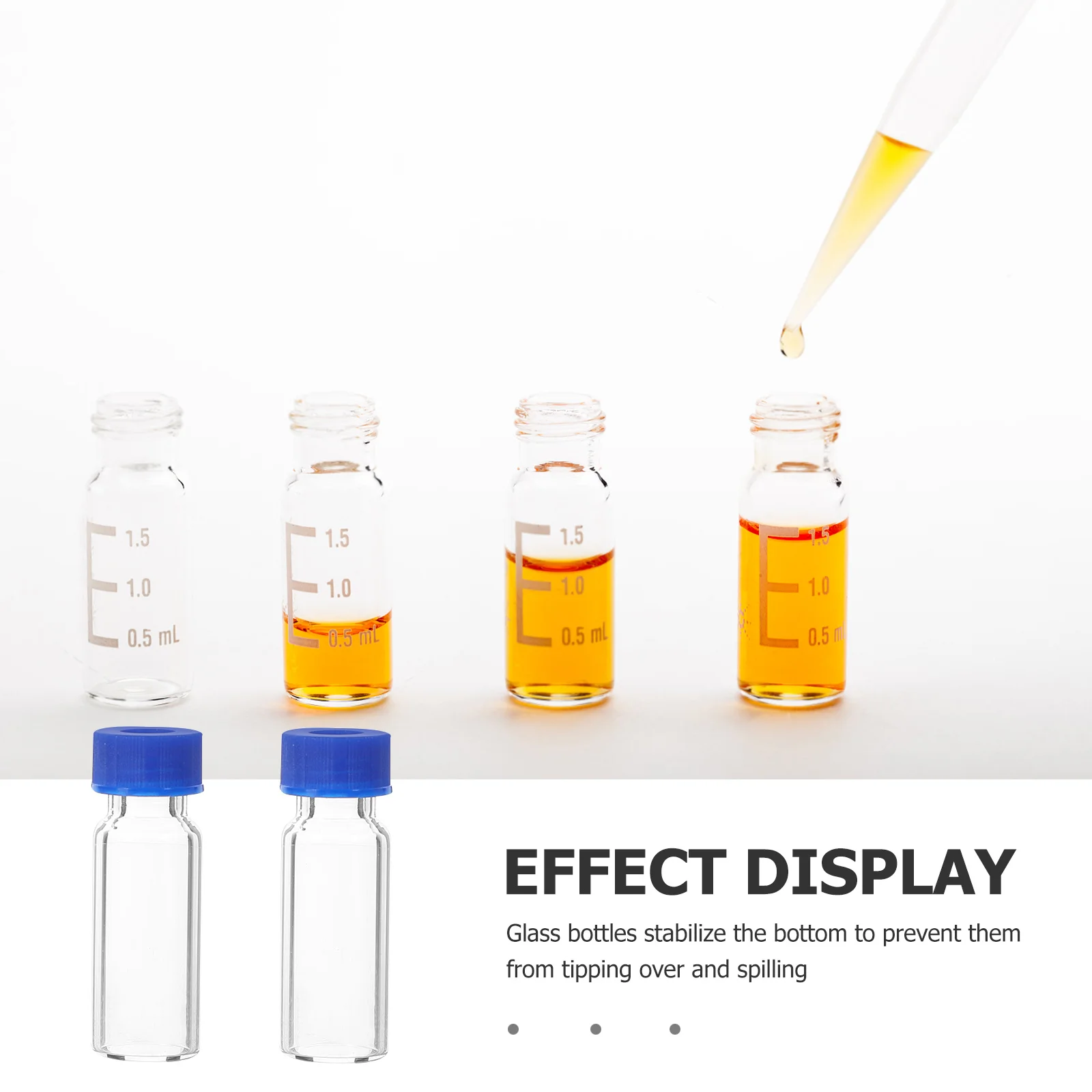 100Pcs 2Ml Glass Vials with Lids Clear Small Sampling Bottles for Laboratories Light Resistant Stable Base Secure Seal