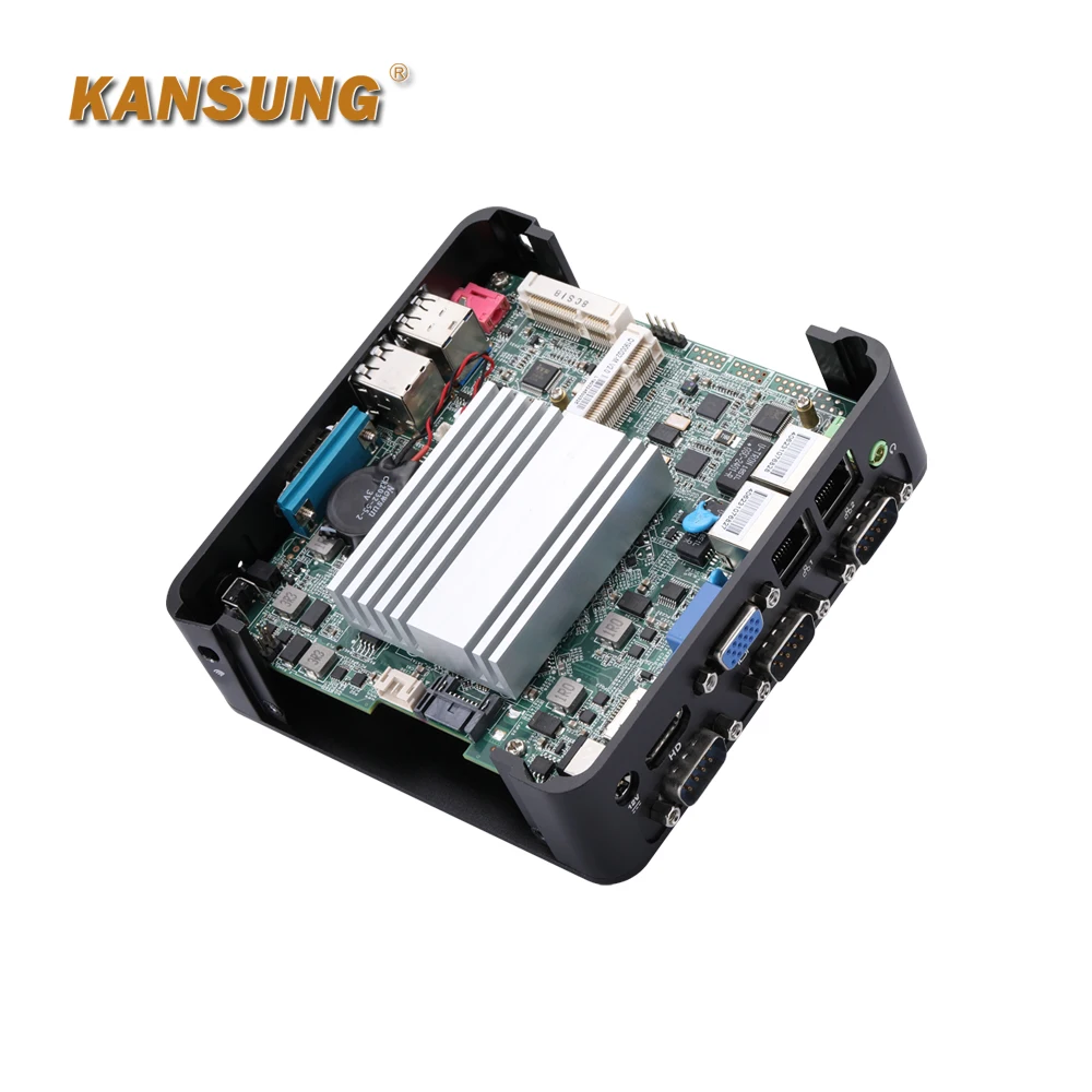 Kansung 팬리스 컴퓨터 쿼드 코어 미니 PC, N22920, DDR3L 2 * Lan 4 * USB 4 * COM