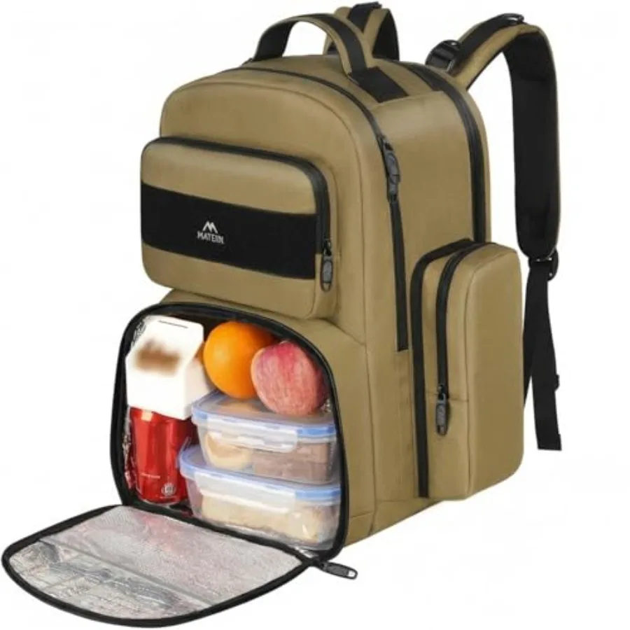 

Lunch Backpack for Men 15.6 Inch Travel Laptop Backpack Insulated Cooler Bag Lunch box Rucksack Extra Large Water Resistant Col