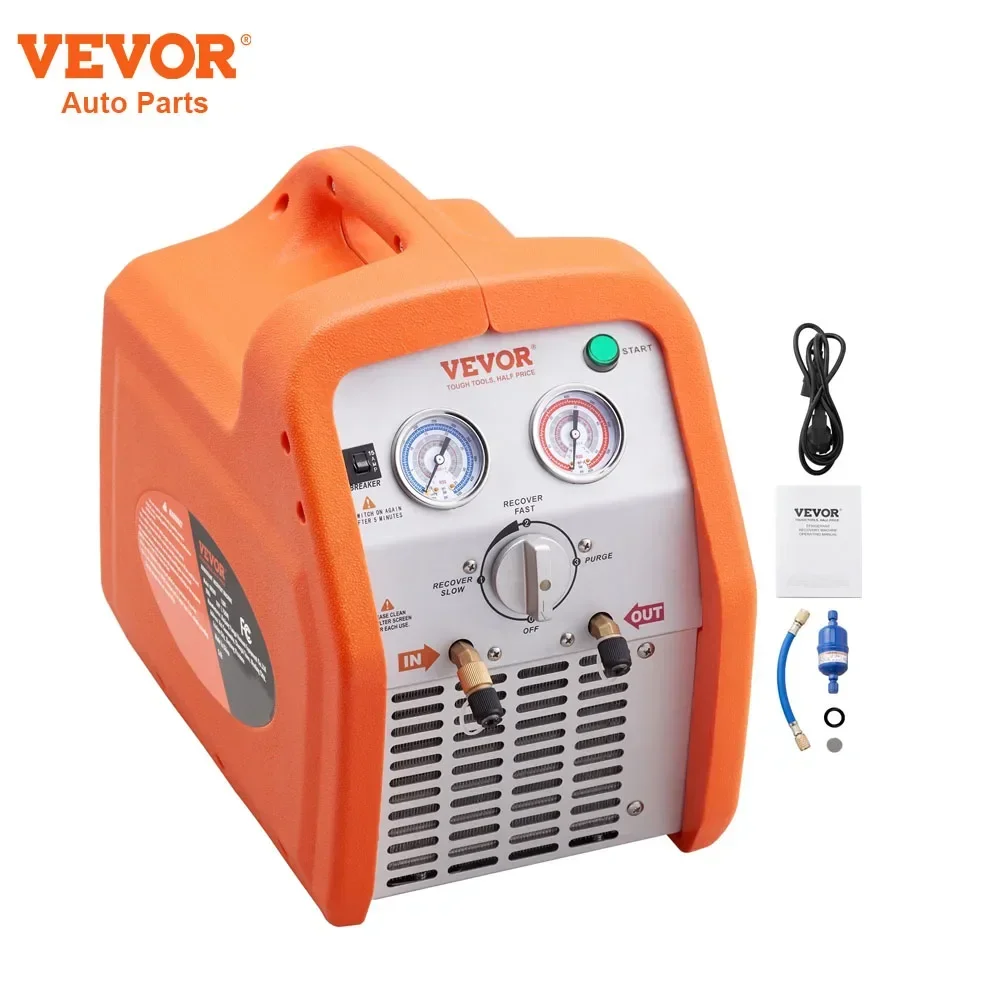 

VEVOR Portable Refrigerant Recovery Machine - 1HP/3/4 HP AC Recovery Machine120V Recovery Machine HVAC for Liquid Refrigerant