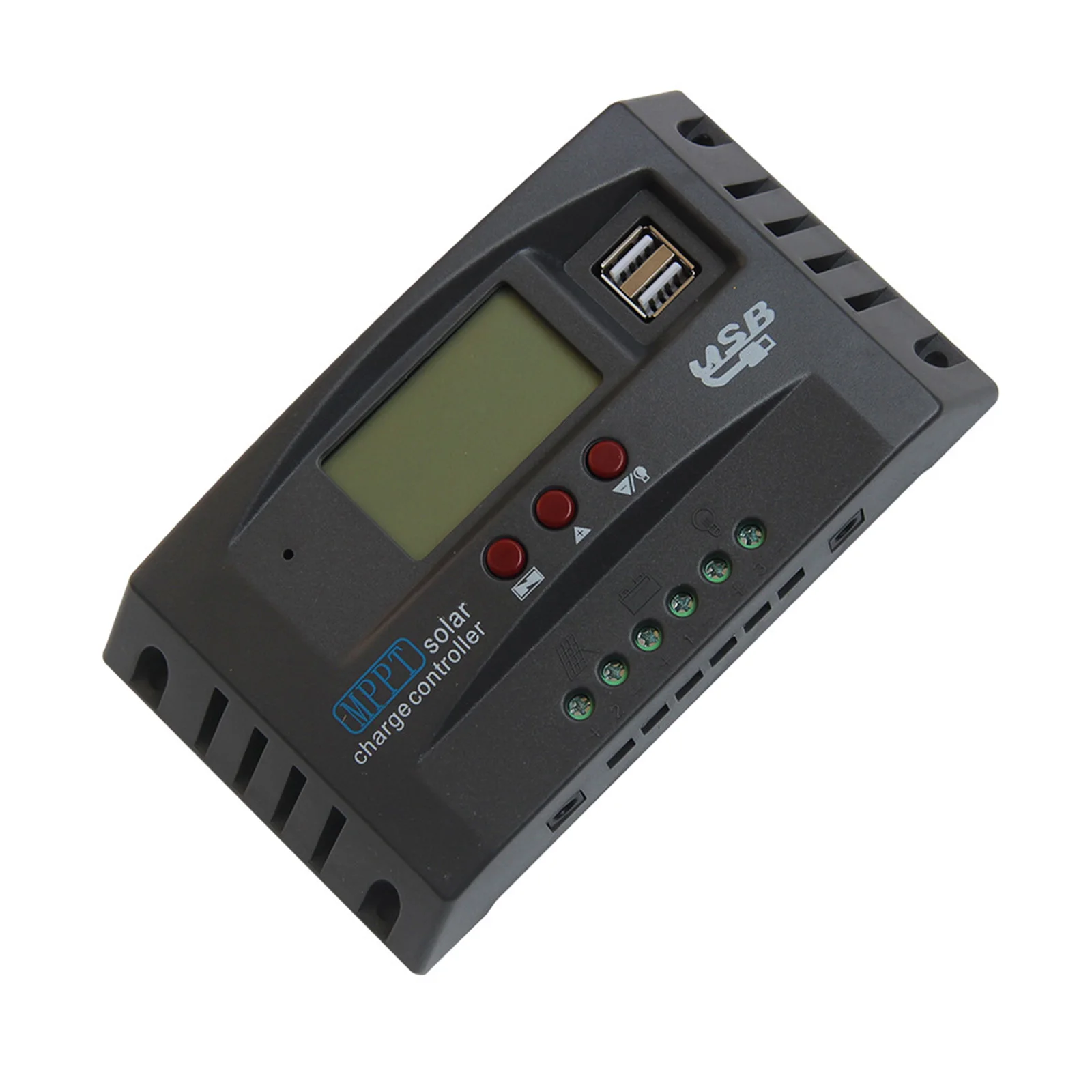 

MPPT контроллер заряда солнечных батарей 12В/24В с автоматическим отслеживанием, двумя USB-портами, ЖК-дисплеем и 3 настройками таймера