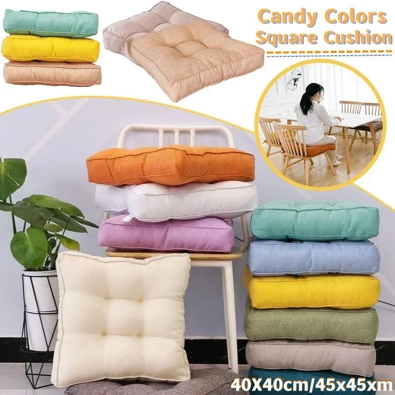 

40x40cm/45x45cm Square Soft Chair Pad 1PC Indoor Outdoor Cushion Dining Garden Patio Cushion Home Office