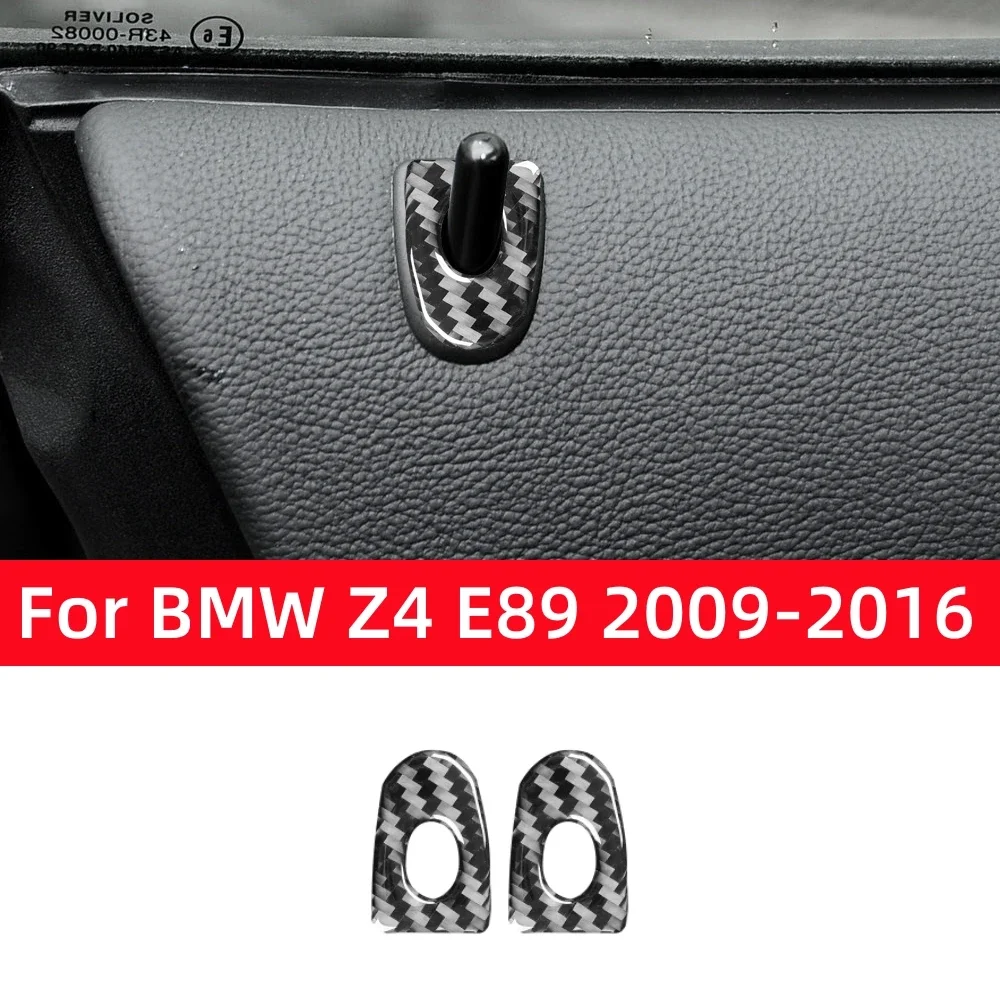 For BMW Z4 Series E89 2009-2016 Car Accessories Carbon Fiber Interior Car Door Lock Pillar Trim Cover Frame Decoration Stickers