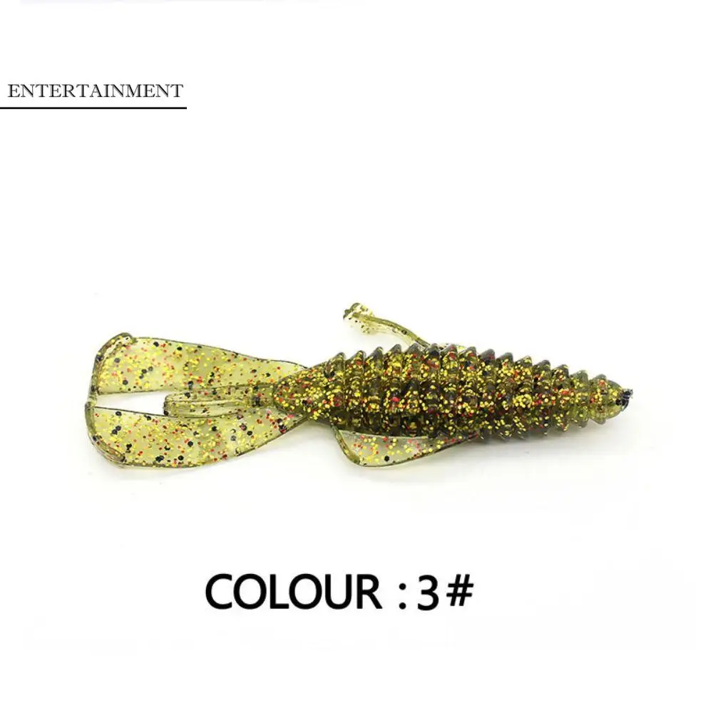 10 Uds gamba langosta gusano 8cm/4,5g señuelo suave gusano silicona suave Camarón cola en T cebo gusanos Swimbait cebo suave agua dulce
