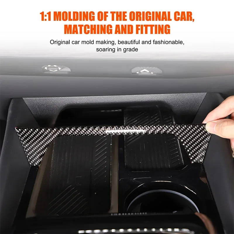 

For BMW 5 Series G60 2024 Soft Carbon Fiber Car Front Center Console Water Cup Holder Panel Cover Trim Sticker Car Accessories