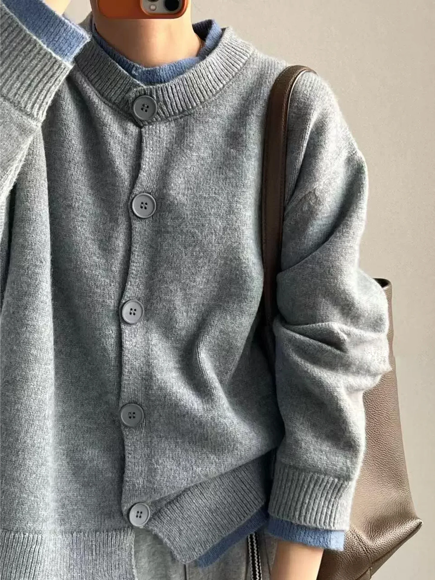 

Оригинальный американский вязаный свитер в стиле ретро, искусственный двухсекционный свитер для мужчин и женщин, весна-осень, ленивая верхняя одежда для колледжа, модный бренд