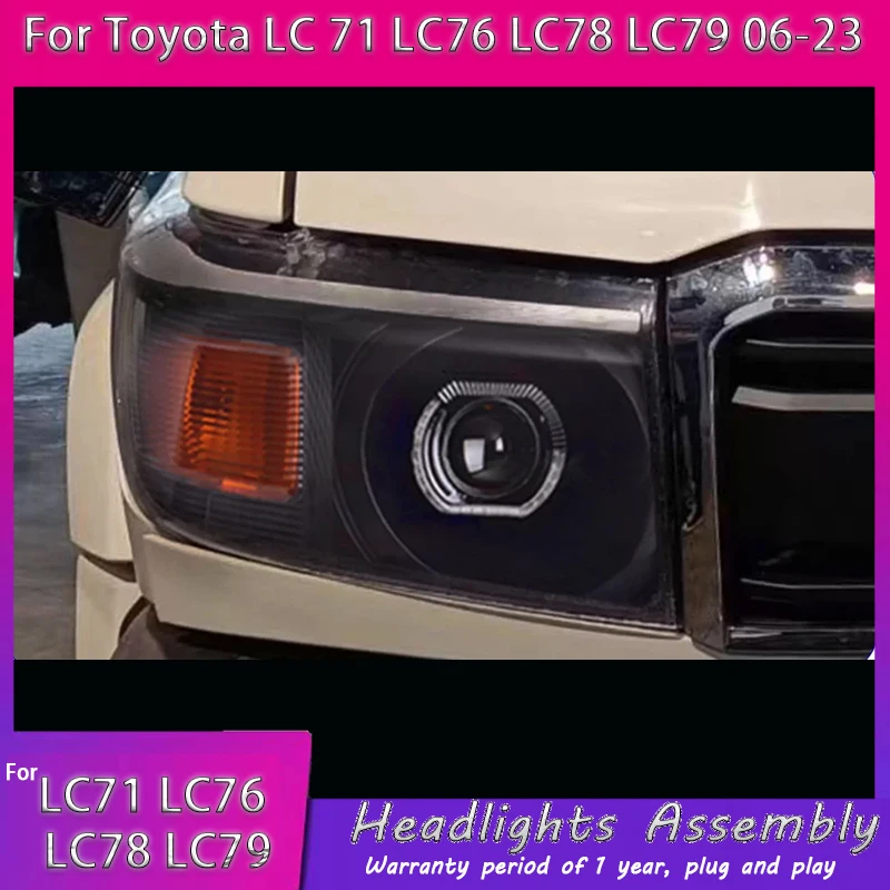 

For TOYOTA LAND CRUISER FJ75 LC75 LC70 LC71 LC76 LC78 LC79 Headlight FULL LED 5DFront Lamp With Daytime Running Light 06-23 Yea