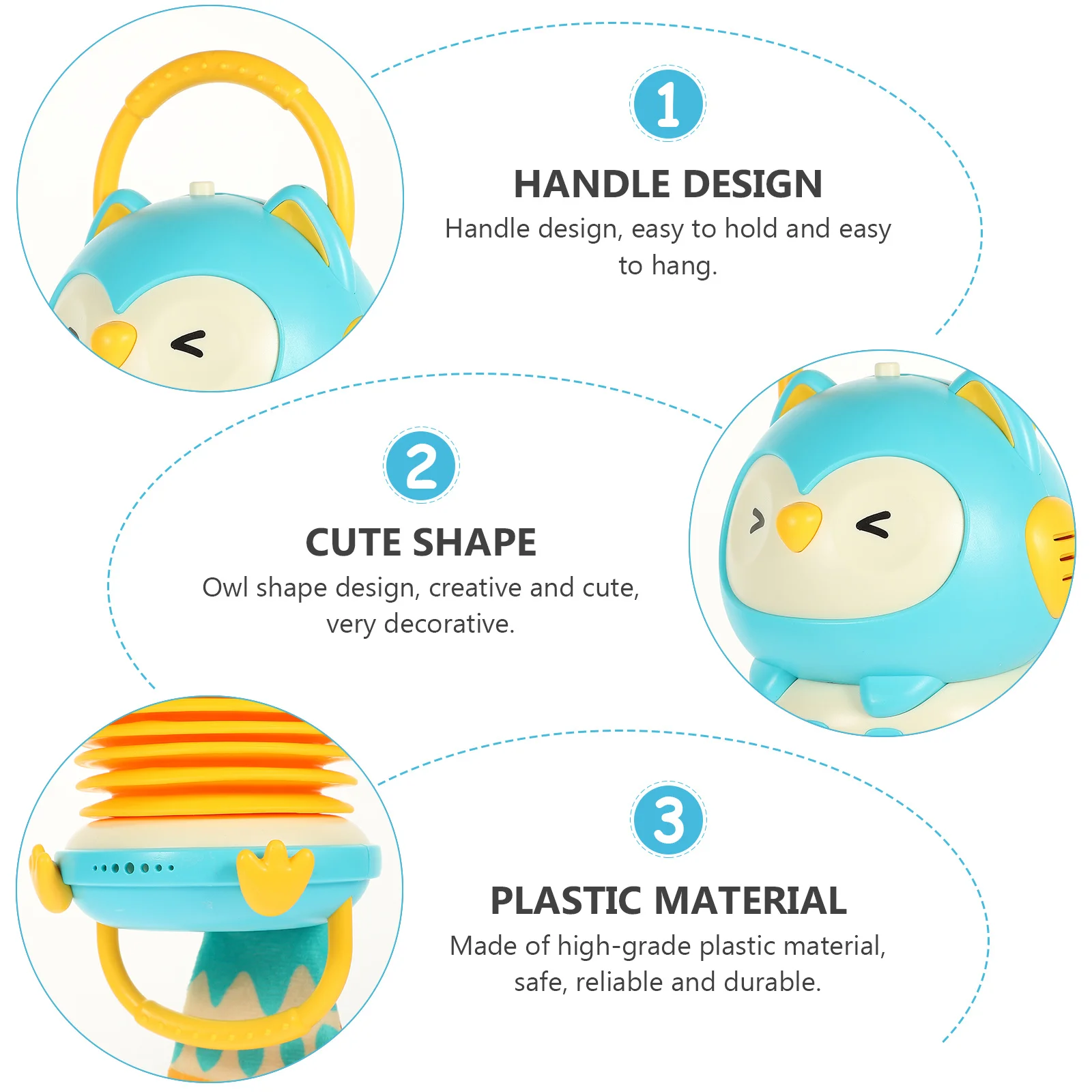 Owl Shape Accordion Children Instrument Cartoon Design Educational Preschool Kids Musical Learning Plastic Instrument