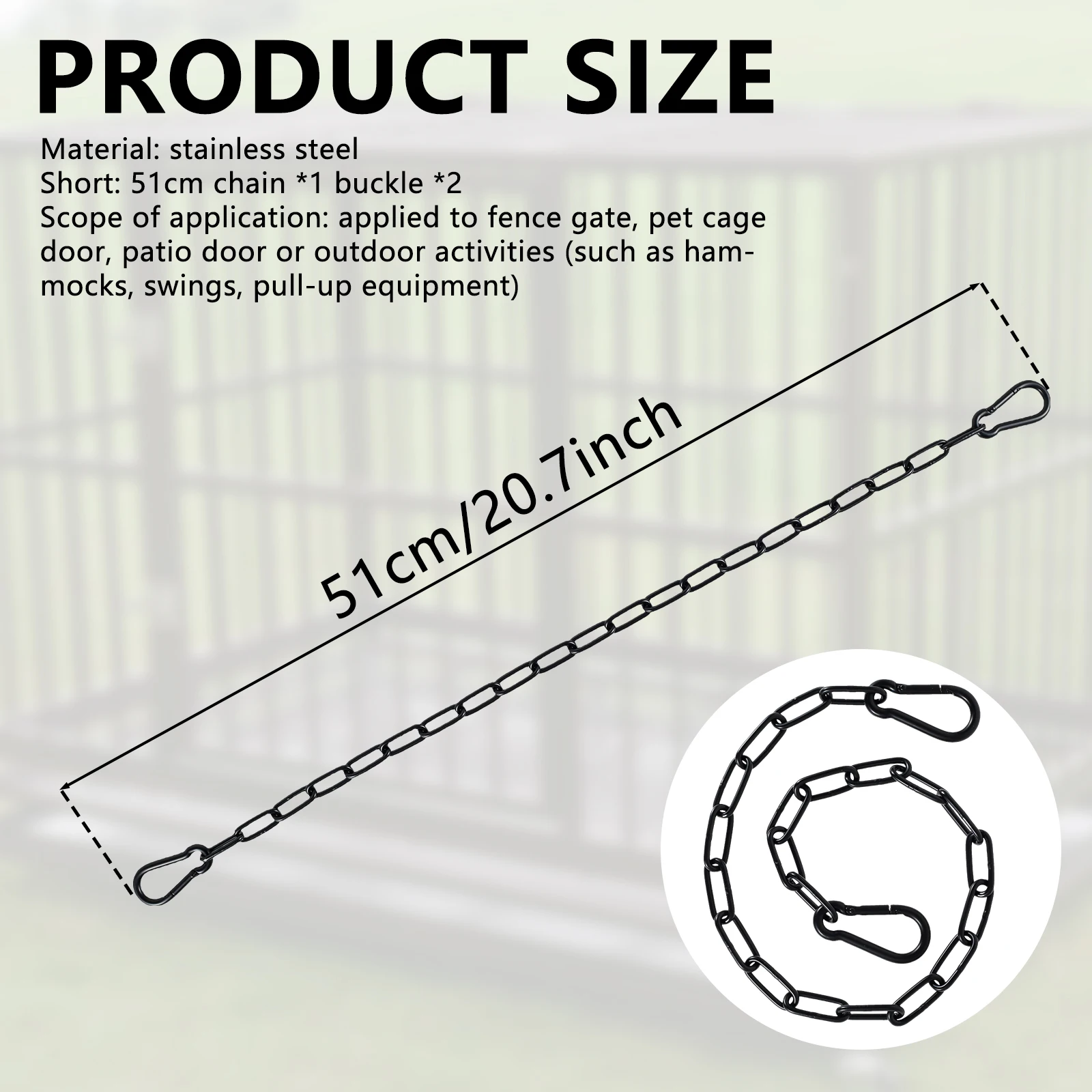 JOLink-Serrure de portail en acier inoxydable, 20 po, 39 po, loquet de portail avec ressort, résista