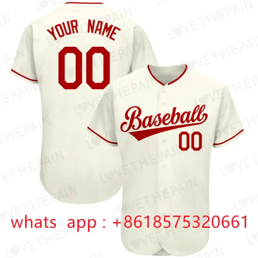 Sewing Baseball Shirt Custom Fashion Baseball Jersey printing Your Name/Number Short Sleeve Sportswear for Male/Lady/Youth