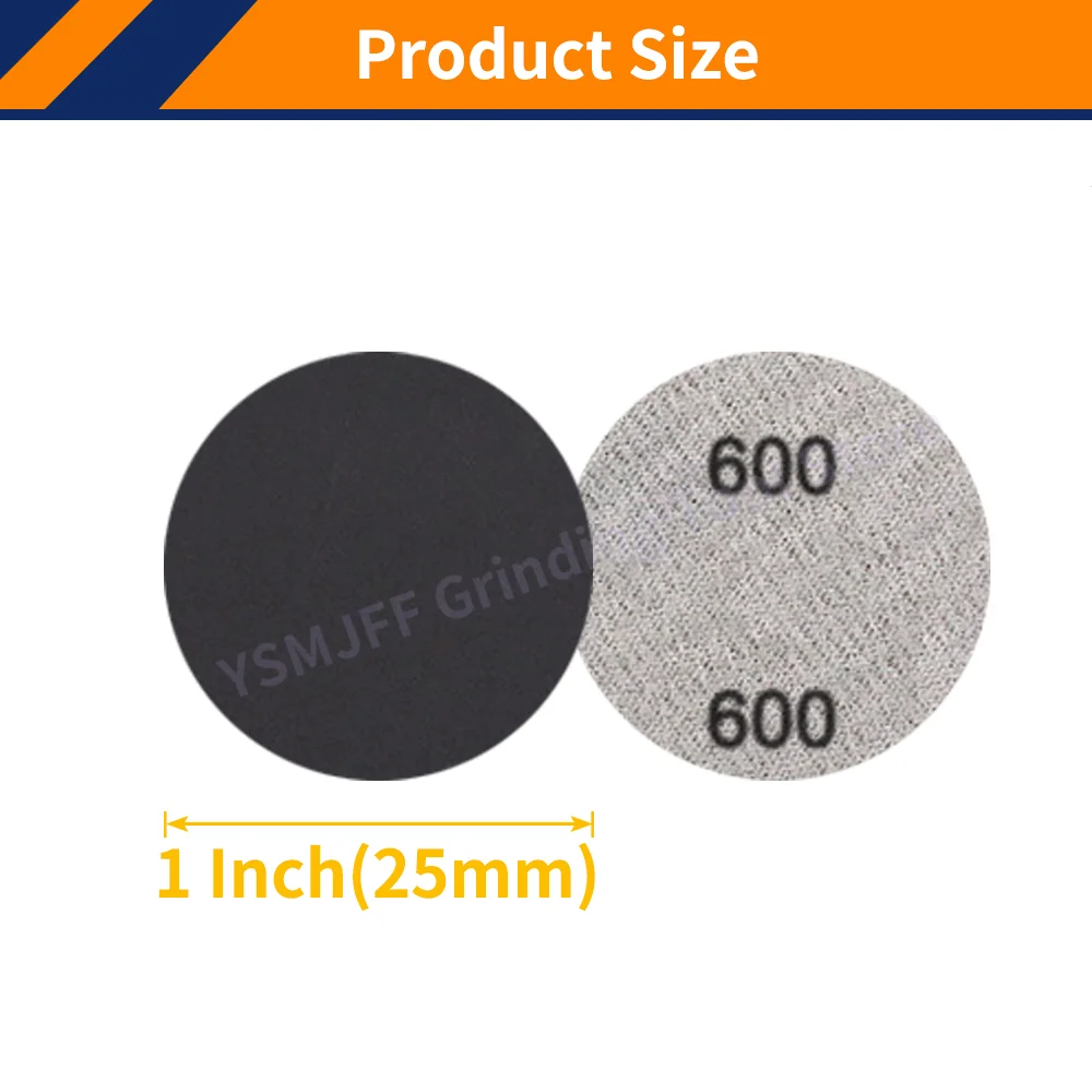 50PCS 1 Inch Sanding Discs 60-10000 Grits Hook and Loop Silicon Carbide Sandpaper Mini Size for Glass Metal Paint Finishing