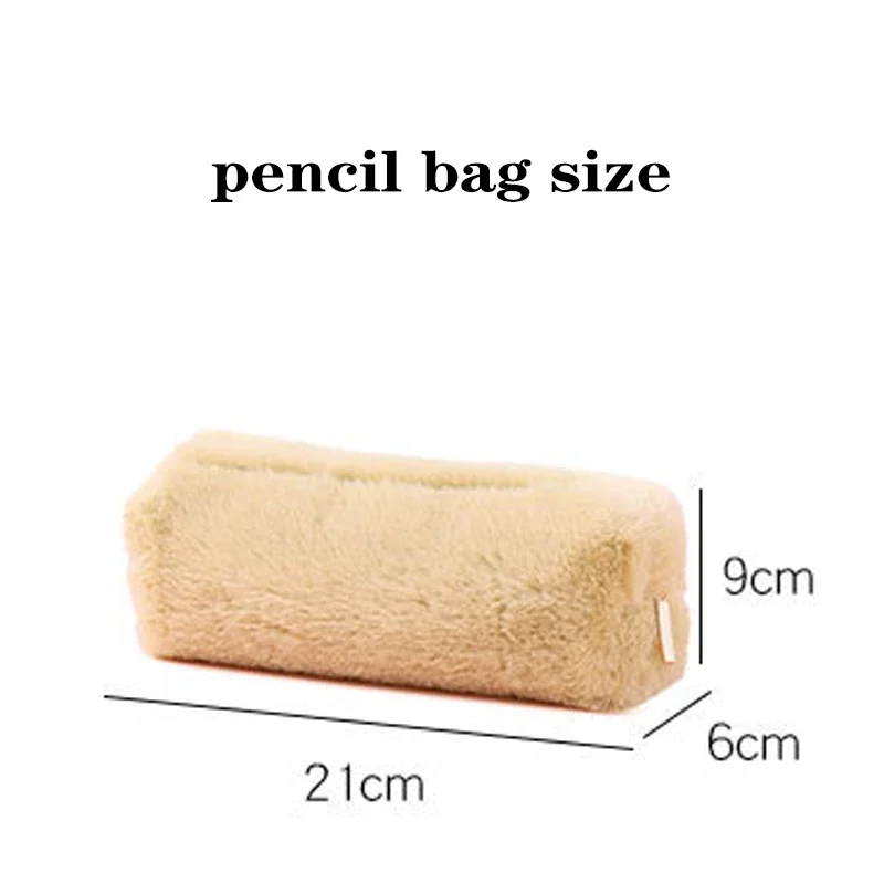 Imagem -04 - Kawaii Plush Pencil Case com Zíper para Meninas Bolsa de Caneta Papelaria Criativa Material Escolar e de Escritório Bonito Zipper Organizer