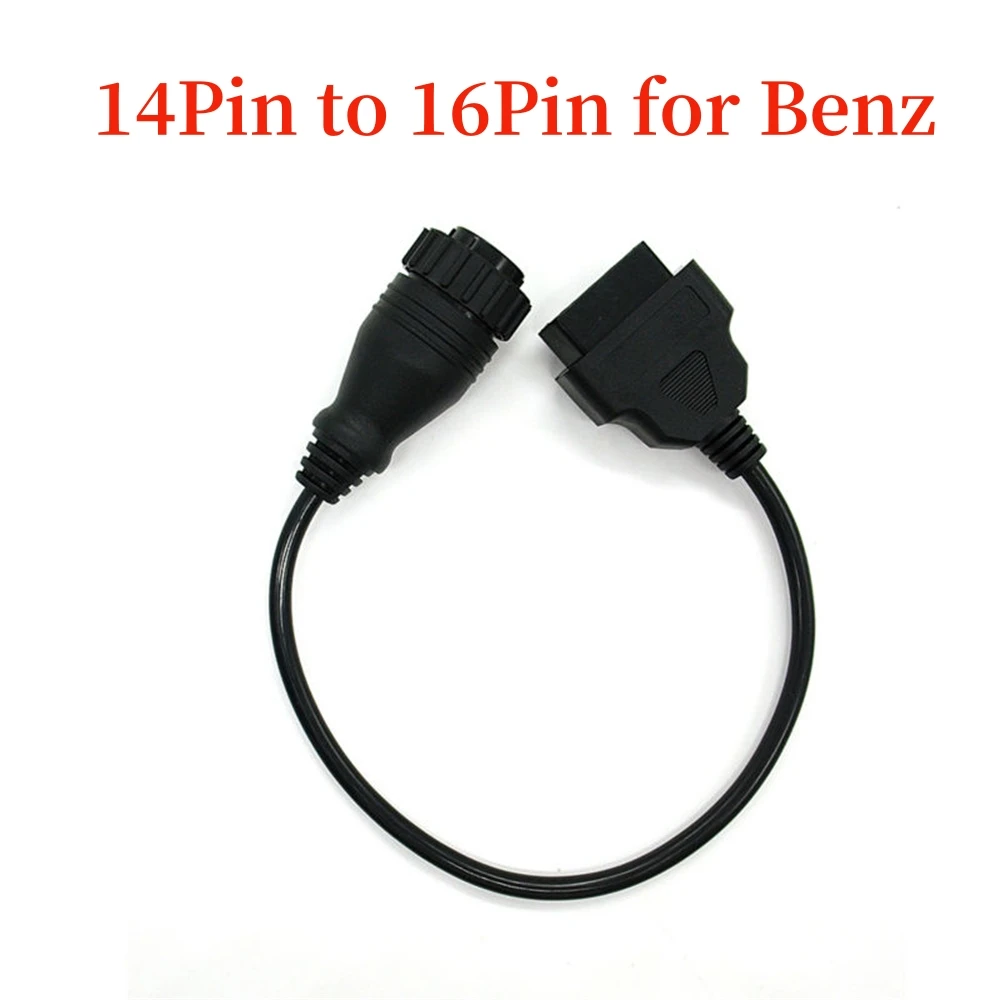 OBD2 OBD 2 Scanner Cable Round Socket For Mercedes Benz 14 Pin To 16 Pin Sprinter auto Diagnostic Tools Connector Adapter Cable