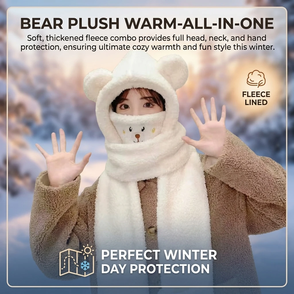 Adults Bear Hood Hat set Winte - đánh giá và giá Winter Cycling Commute Gear