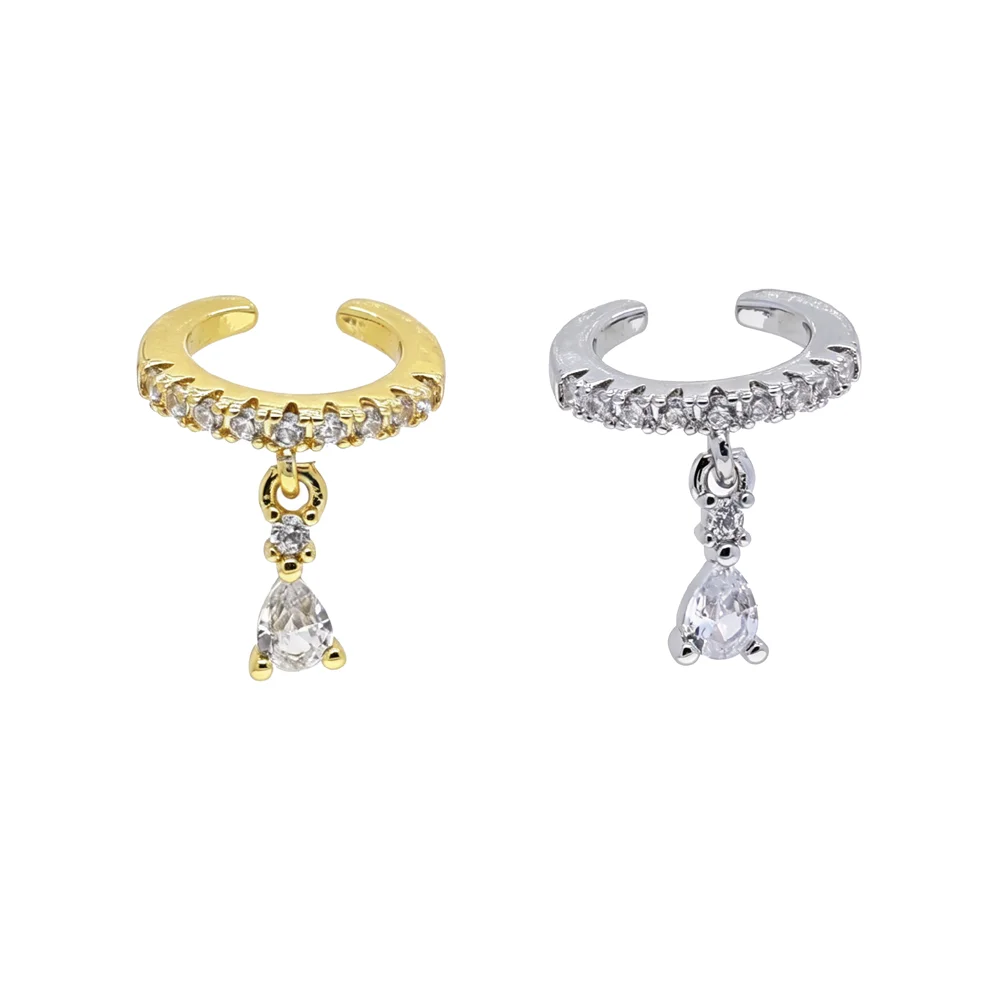 Ear Cuff Micro Pave Cz Marquise Stone Circle Mix Rainbow CZ Earrings No Pierced Stack Small Sized Little Girl Earring Cuff - view 3