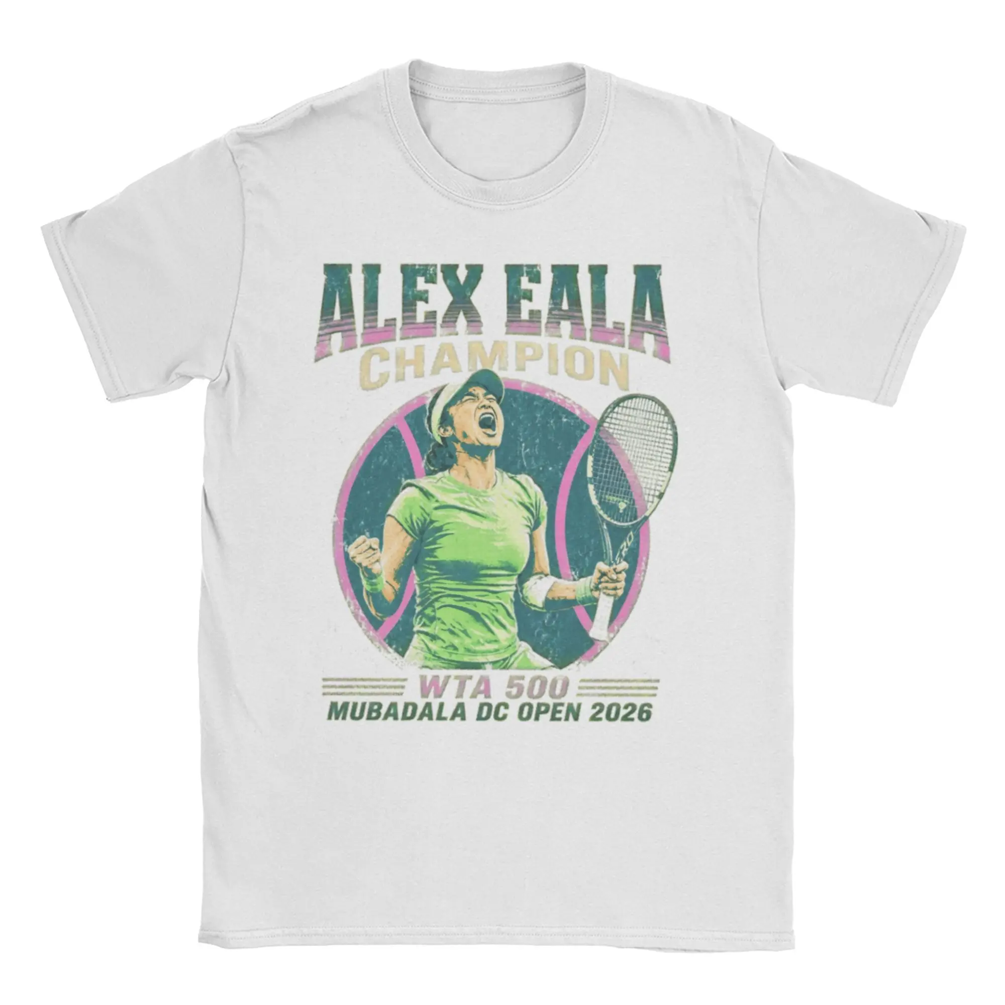 Camiseta Unissex Alex Eala para Tenistas, 100% Algodão, Estilo Humor, Manga Curta, Gola Redonda, Tamanhos Grandes
