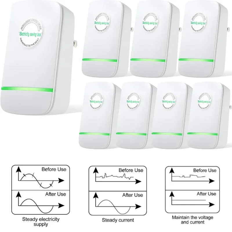 

2025 Smart Power Saver Electricity Saving Box Intelligent Power Factor Saving Device Cost Reducing Home Office EU/US Plug