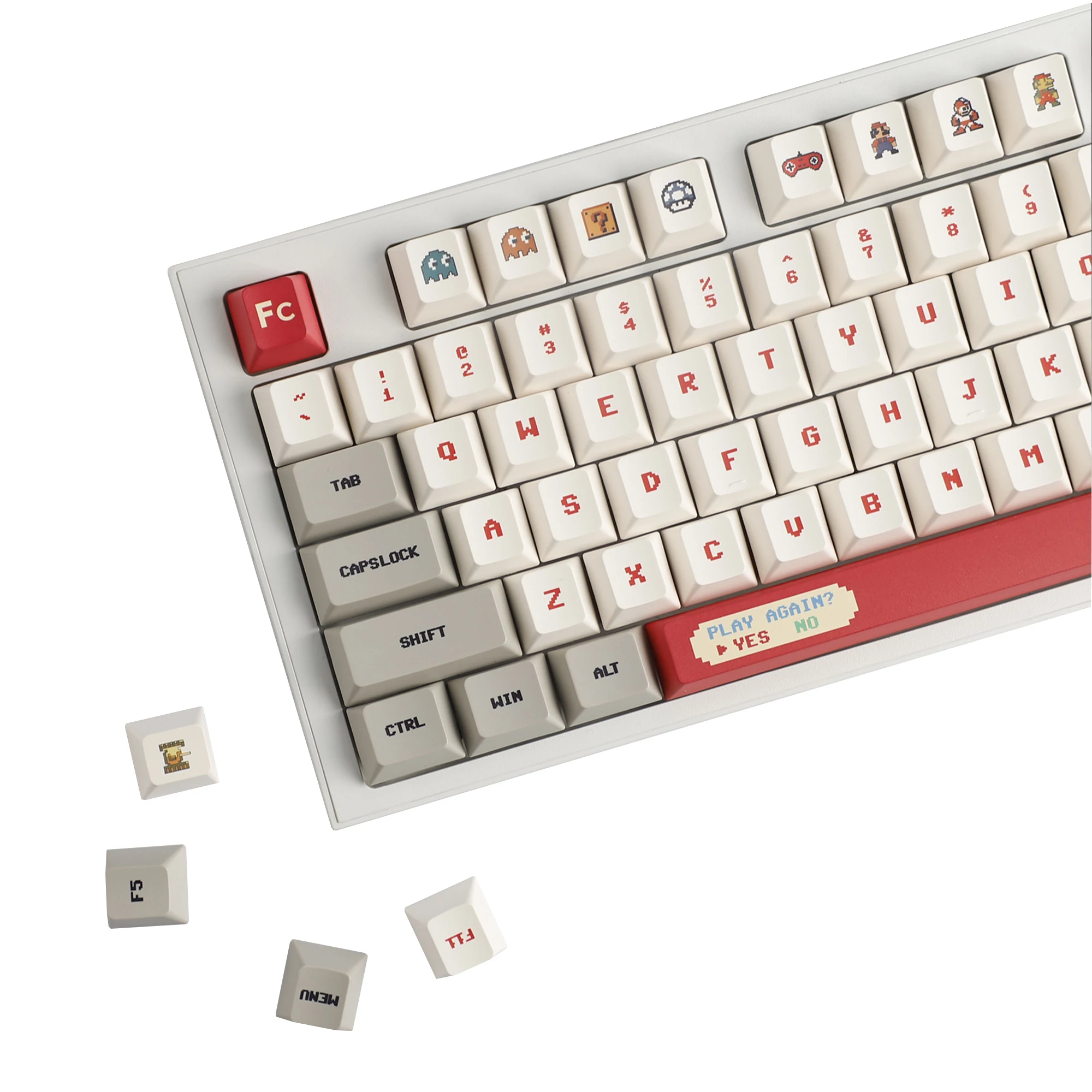

YMDK 153 Keys Gameboy Retro Style Dye Sub Gaming Keycaps Thick PBT Cherry Profile Key caps For TKL GK61 96 GMMK MX Keyboard