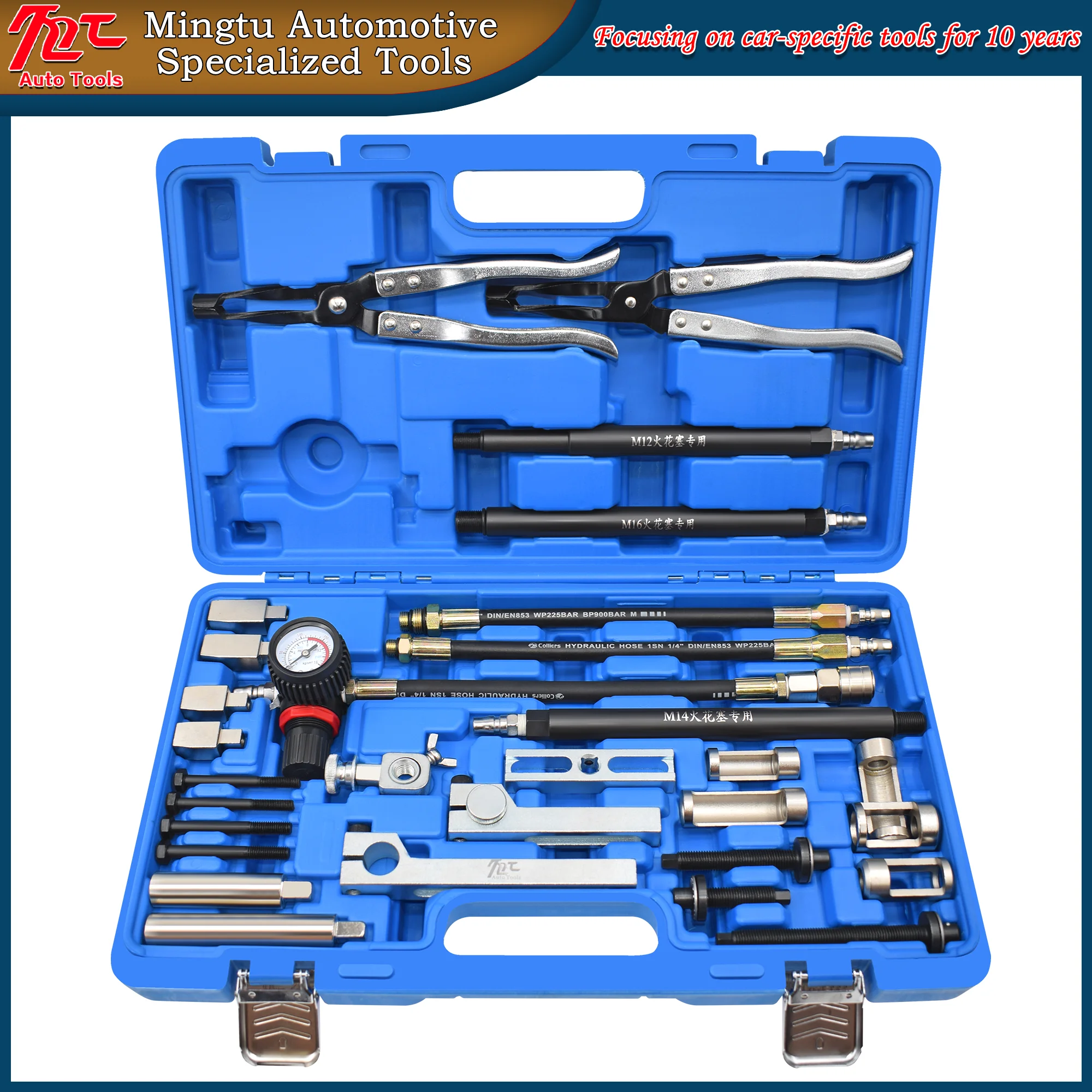 

Tool for replacing air valve oil seal without disassembling the cylinder head for the entire vehicle lineup; specialized tool fo