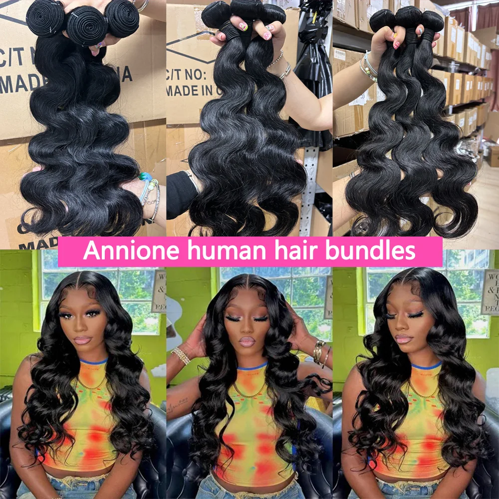 22 24 26 Inch Body Wave Bundels Menselijk Haar Braziliaans Haar 1/3/4 Stuks 100% Menselijk Haar Bundels Natuurlijke Zwarte Remy Hair Extensions