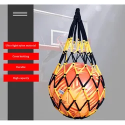 Sac de filet de football en nylon, rangement audacieux, transport de balles simples, équipement portable, sports de plein air, football, équipement de basket-ball, 1PC