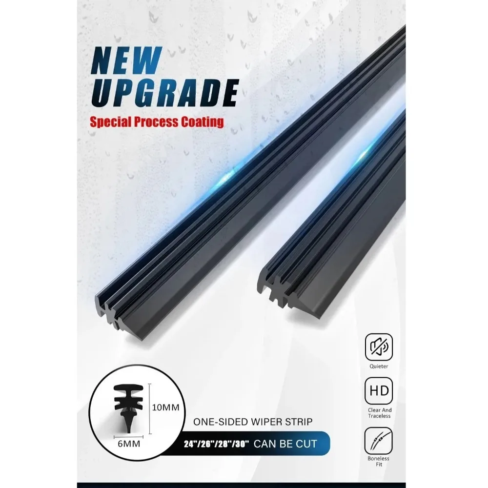 6mm Car Wiper Blade 14/16/17/18/19/20/21/22/24/26/28 Inch Durable Windshield Rubber Strip Wiper Easy To Replace Rubber