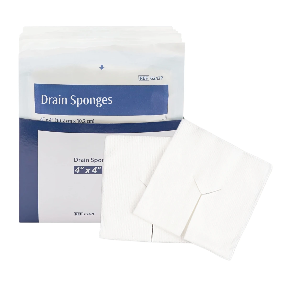 

10Packs Sterile Drain Sponges 8-Ply Gauze Pre-Cut T-Slit Absorbent Latex Free IV Tracheostomy Wound Care Medical