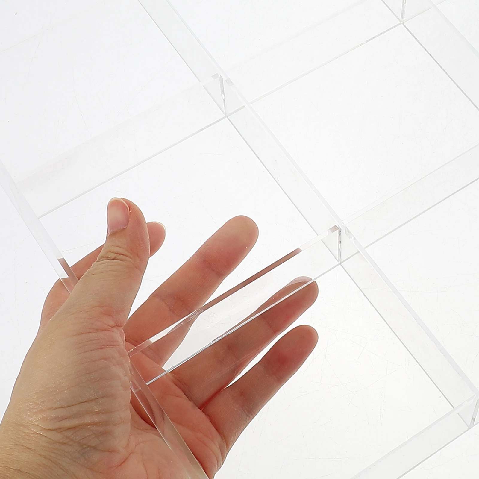 

Clear Acrylic Jewelry Storage Tray Organizer Dish Display Plate for Rings Earrings Necklaces Bracelets Watches Keys Household