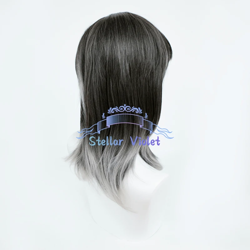 Cavaleiro richard esterlina peruca cosplay resistente ao calor trajes cosplay jogo identidade v alice dross perucas sintéticas 45cm preto branco