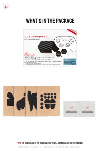 Imagen 2 del producto HOTLINE GAMES 2.0 Plus Cinta de agarre para controlador compatible con mango de borde Playstation5 DualSense, pegatinas antideslizantes y absorbentes del sudor