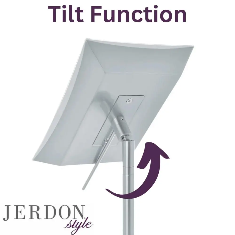 Miroir de maquillage LED nickelé avec grossissement 5X et design de table éclairé