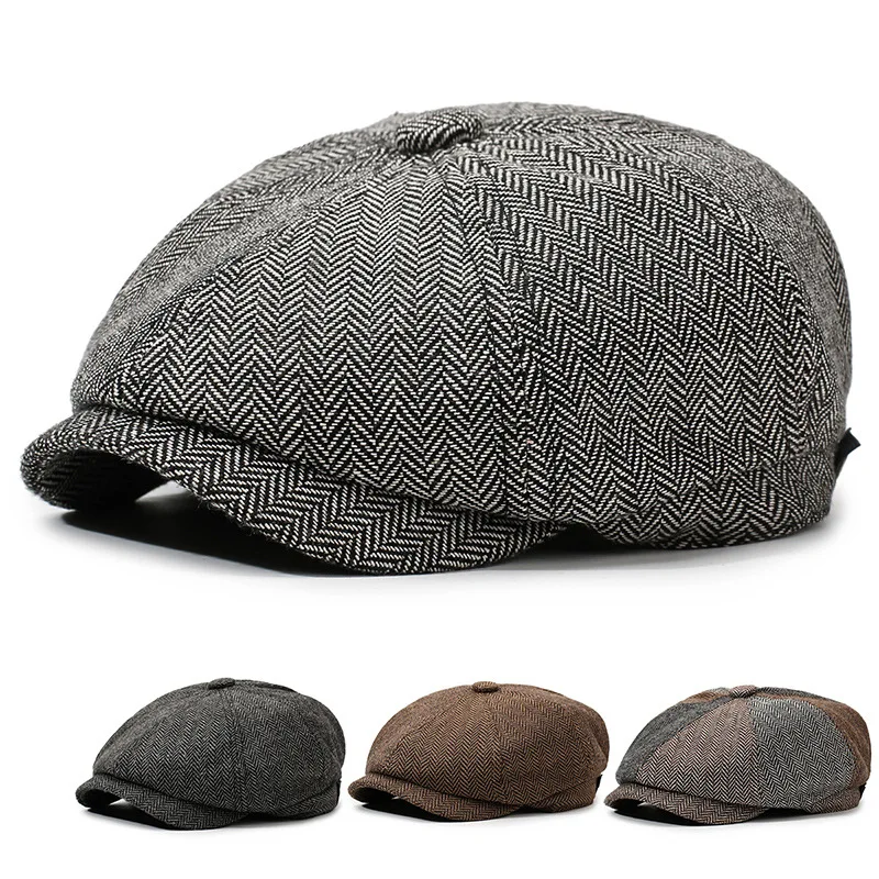 Unisex Neutral Newsboy Cap, Retro Beret Octagonal Forward Hat, Casual Versatile Hat for Spring Autumn Winter