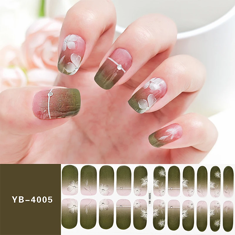 DIY Full Cover Nagel aufkleber Mode Nagel dekoration Glitter selbst klebende Maniküre Designer Nail Art Aufkleber langlebig