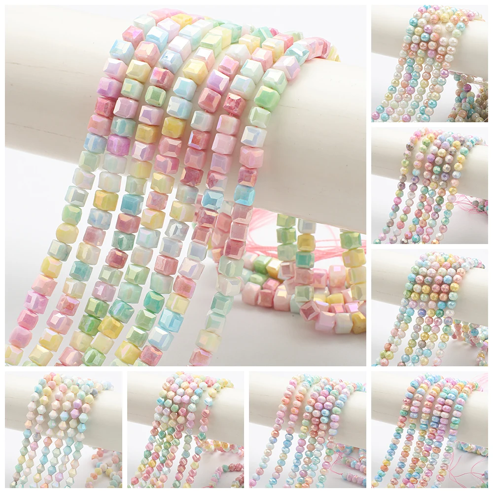 4/5/6/8/10mm Macarons Various Styles Loosely Spaced Bead Handicrafts DIY Jewelry Making Bracelets Necklaces Mobile Phone Chains
