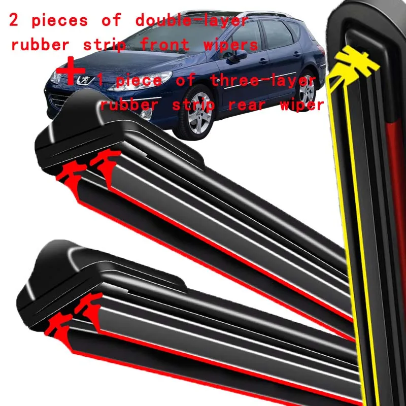 

Wiper Front & Rear Wiper Blades Set For Peugeot 407 Estate 407SW 2004 - 2010 Windshield Windscreen Window 28"28"11"