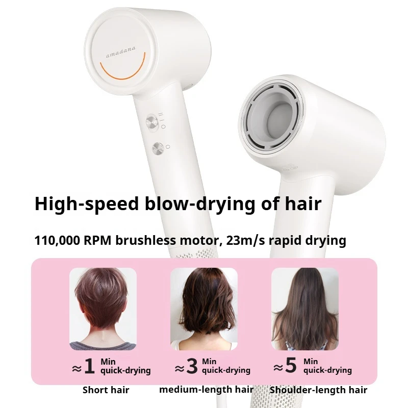 AMADANA High-Speed Hair Dryer 110000RPM Fast Drying 200M Negative Ions 55°C Constant Temperature Low Noise Gift Box