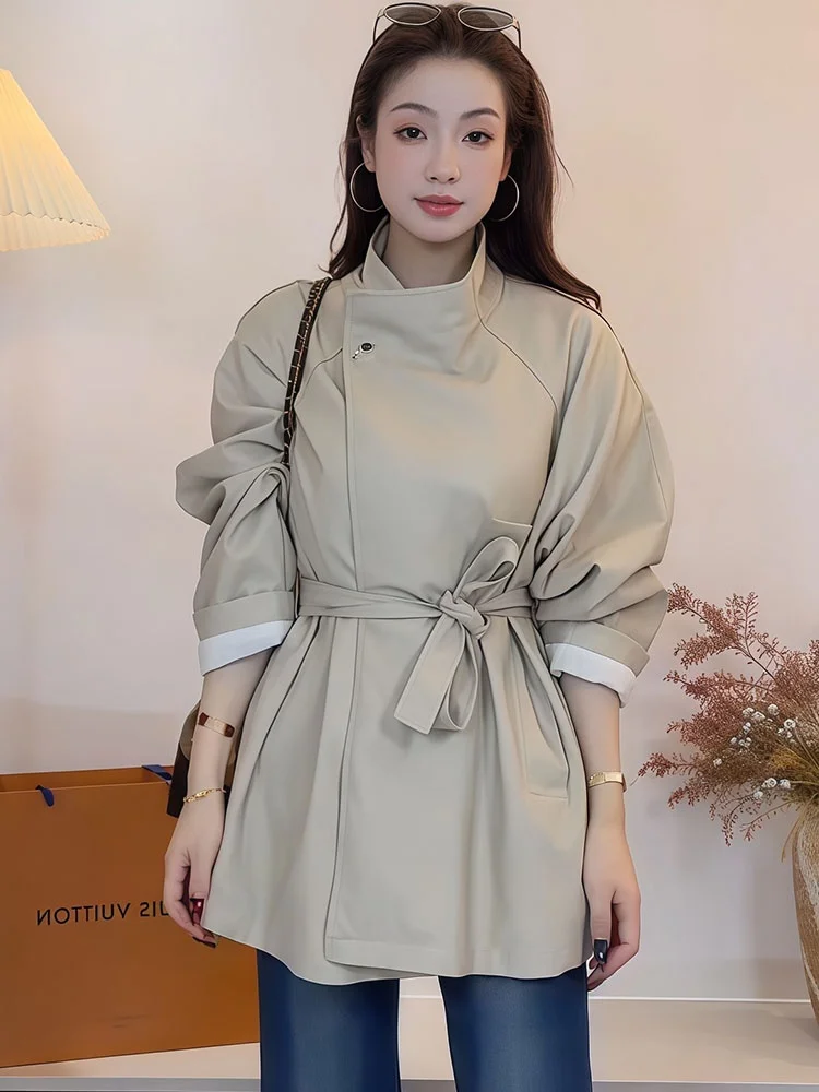 women's-pu-leather-jaet-belted-waist-cinched-spring-2026-korean-design-slimming-medium-length-faionable-retro-sle