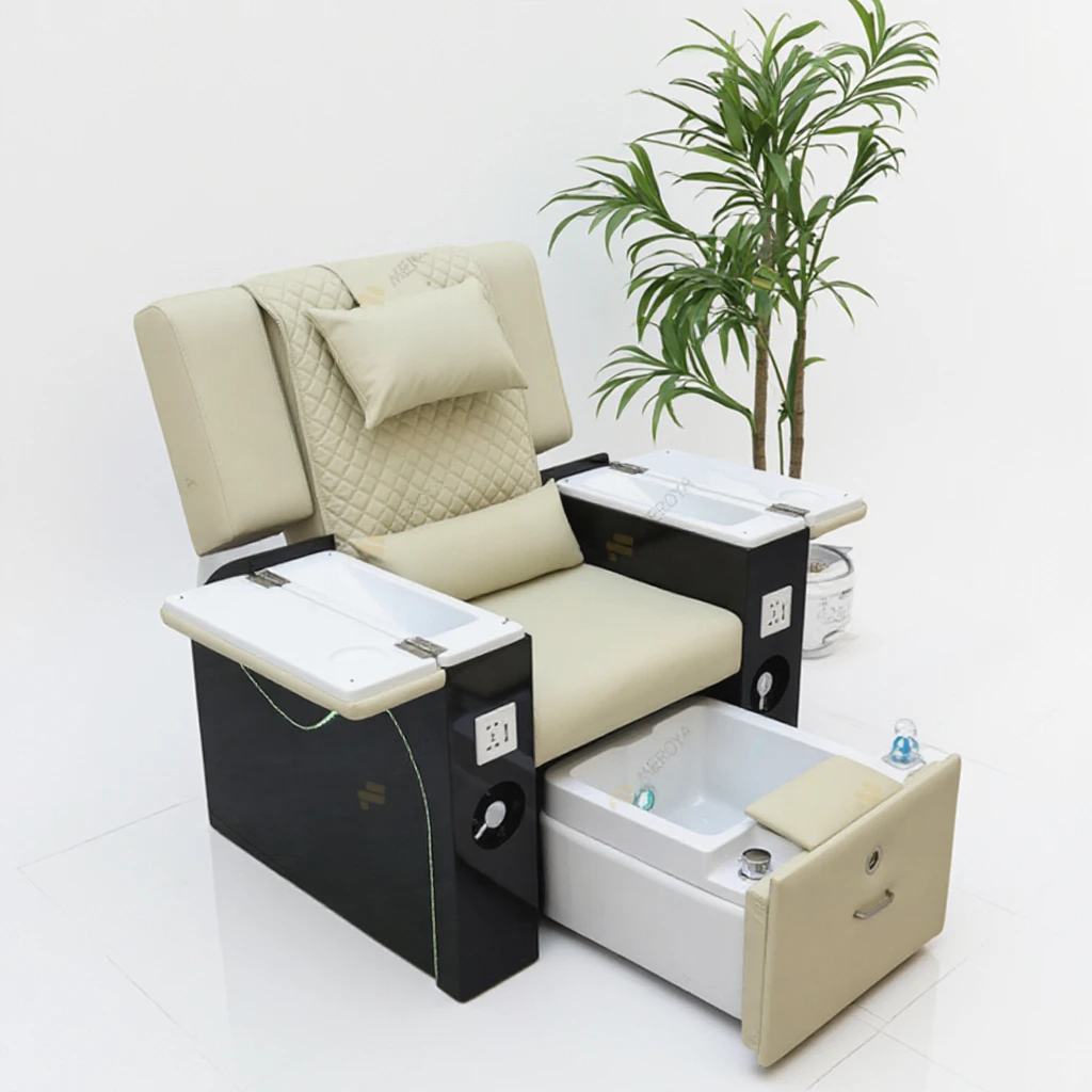 

Nail Salon Furniture Reclining Massage Foot Care Spa Chair Luxury Electric Massage Pedicure Chair with Hand Basin and Lights