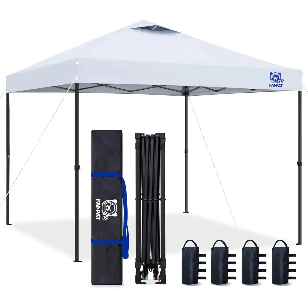 

10x10 Pop Up Canopy Tent,300D Silver-Coating Top,1-Person Setup Commercial Heavy Duty Canopy Tent Instant Portable Shelter and C