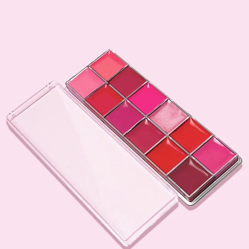 12 colores hidratante no pegajoso taza labio barro labio glaseado crema terciopelo mate brillo labial paleta de lápiz labial