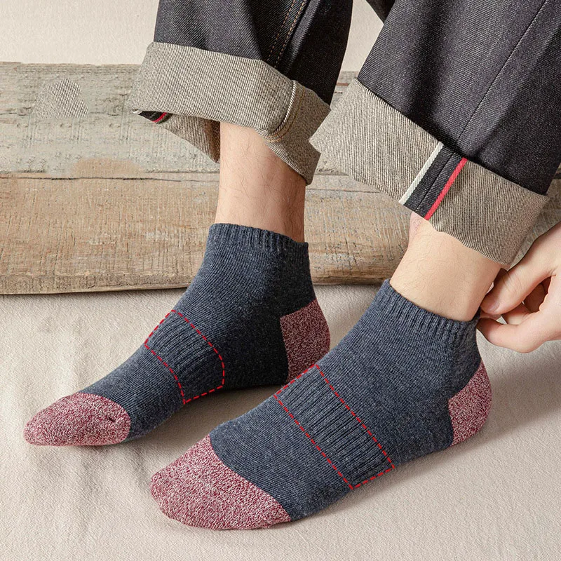 5 Pairs Men Spring Cotton Sports Socks Sweat Absorption Breathable Comfort Wear Resistance Wholesale And Ankle Meias Hot Sale