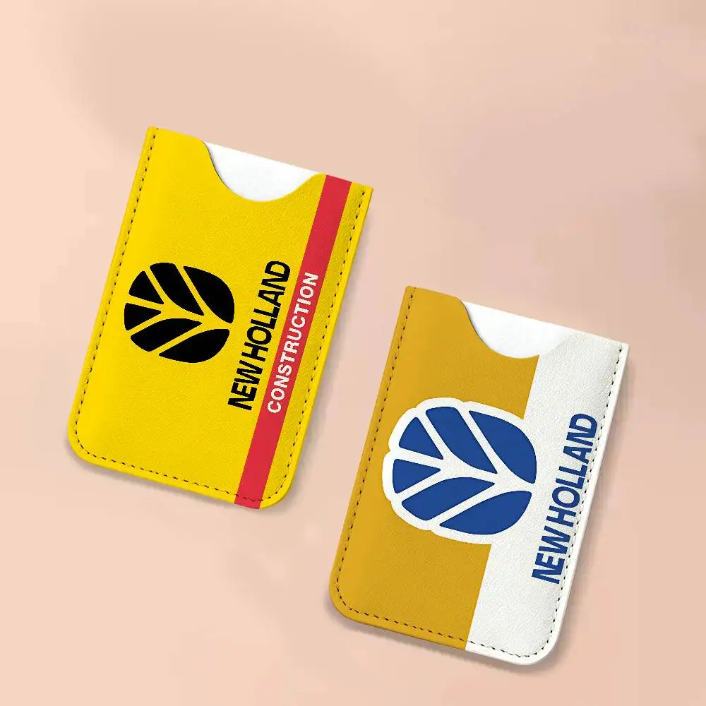 New Holland Logo Leather Card Wallet Soft Lightweight Portable Credit ID Card Holder Daily Commute Card Case
