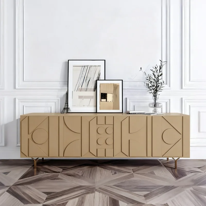 Italian minimalist piano paint TV cabinet Italian art audio-visual cabinet Modern minimalist living room TV cabinet Floor