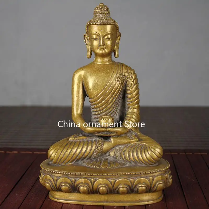 New copper ornaments, antiques, antiques, miscellaneous collection decoration, Tathagata Buddha holding pills in both hands, San