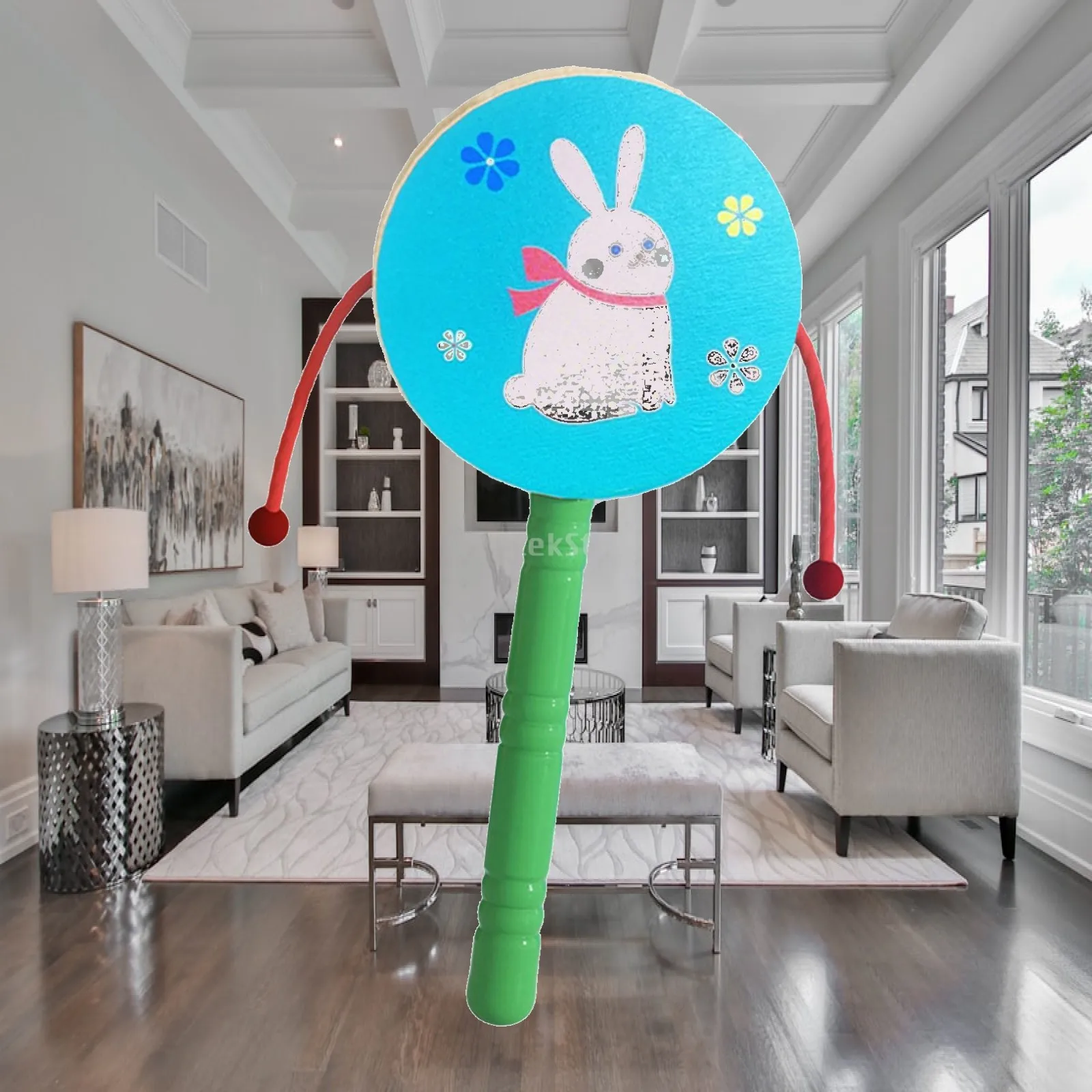 Rattle Drum Toy Wooden Musical Rattles Development Percussion Instrument Infant Shaker Toy Musical Toy for Children