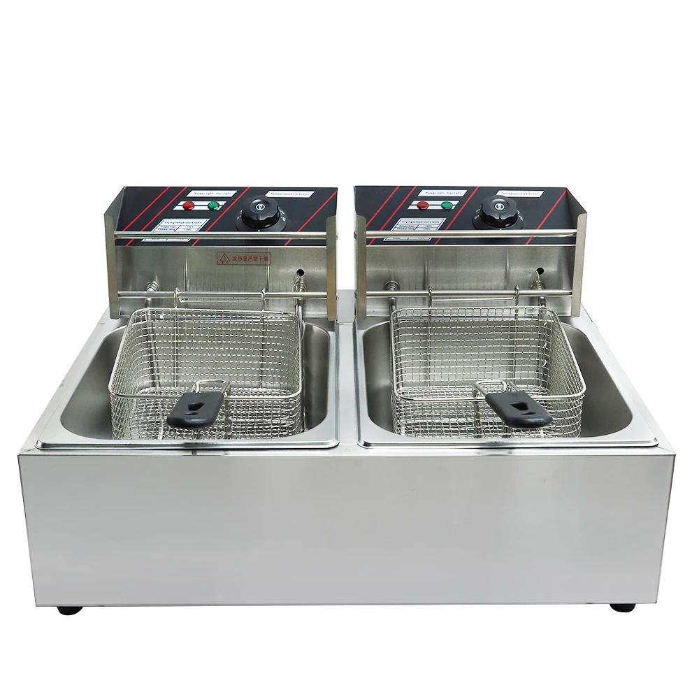 

Commercial-Grade Double-Tank Deep Fryer for Potatoes