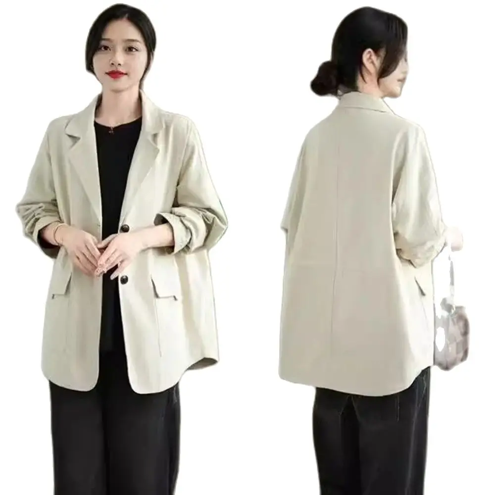 Long-sleeved Suit Fall 2024 New Fashion Cardigan Casual Shirt Female Western Style Loose Temperament Coat Female Tide