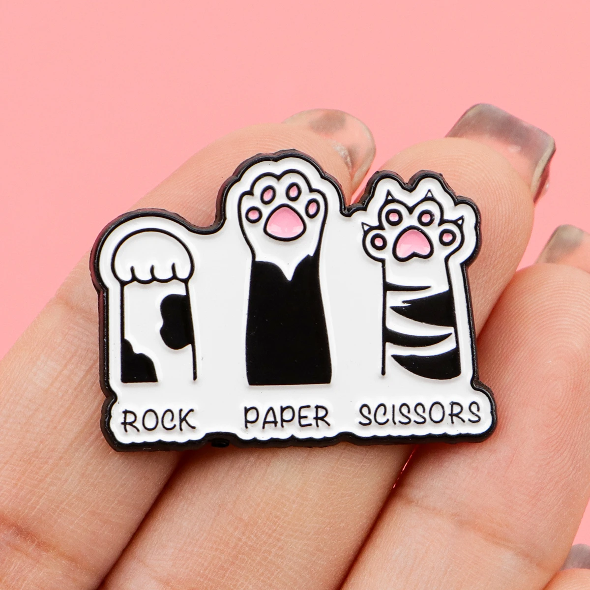 Pin Enamel Cakar Kucing Kartun Lucu Bros Hewan Pin Kerah Lencana untuk Ransel Aksesoris Pakaian Perhiasan Kawaii Hadiah